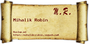 Mihalik Robin névjegykártya